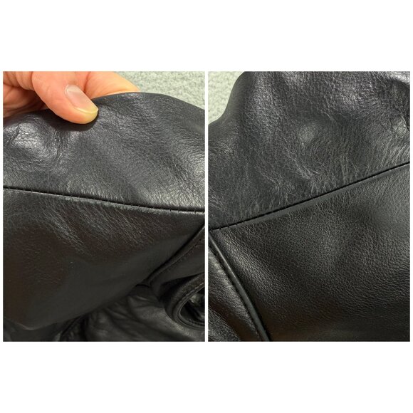 Wilsons Leather Maxima Jacket Women Extra Large XL Black Motorcycle Biker Bomber - Picture 10 of 11